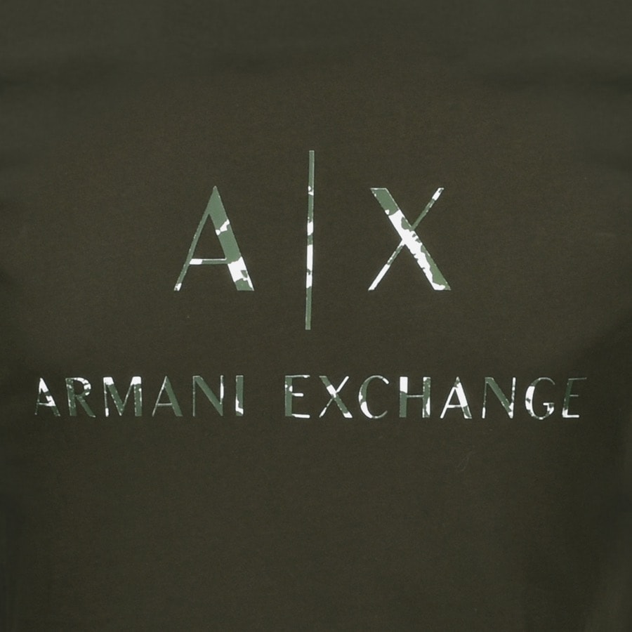 Alternative Image for ProductArmani Exchange Crew Neck Logo T Shirt Green3